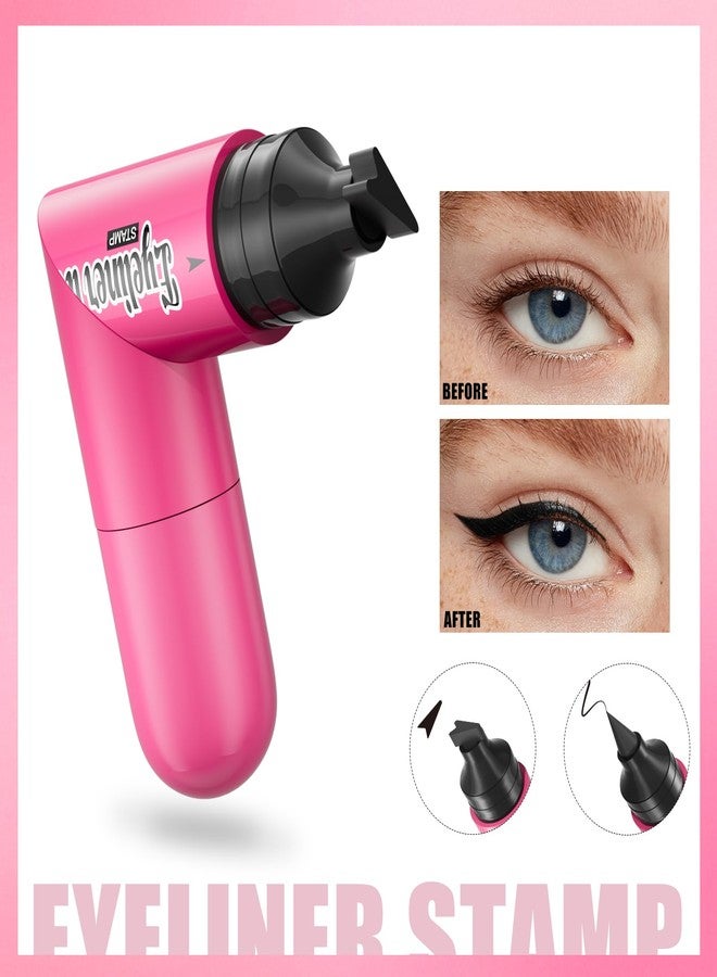 Aseawave Dual Ended Black Eyeliner Stamp, 2 in 1 Winged Cat Eye Stamp & Felt-tip Eyeliner Pen, 90° Ergonomic, Waterproof, Smudge-Proof Liquid Eye Liner Pen, 2ml High Capacity, Long Lasting Finish - Image 4
