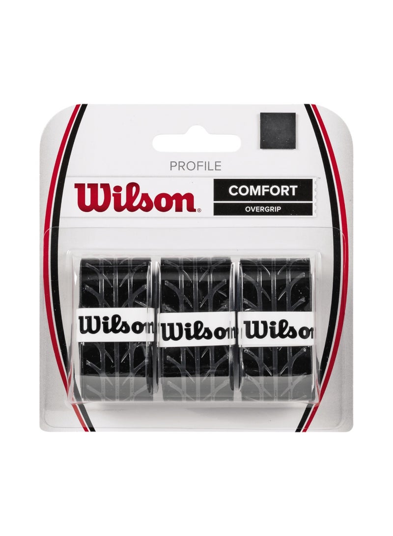 Wilson Profile Comfort Overgrip - 3 Pack - Black - Image 1