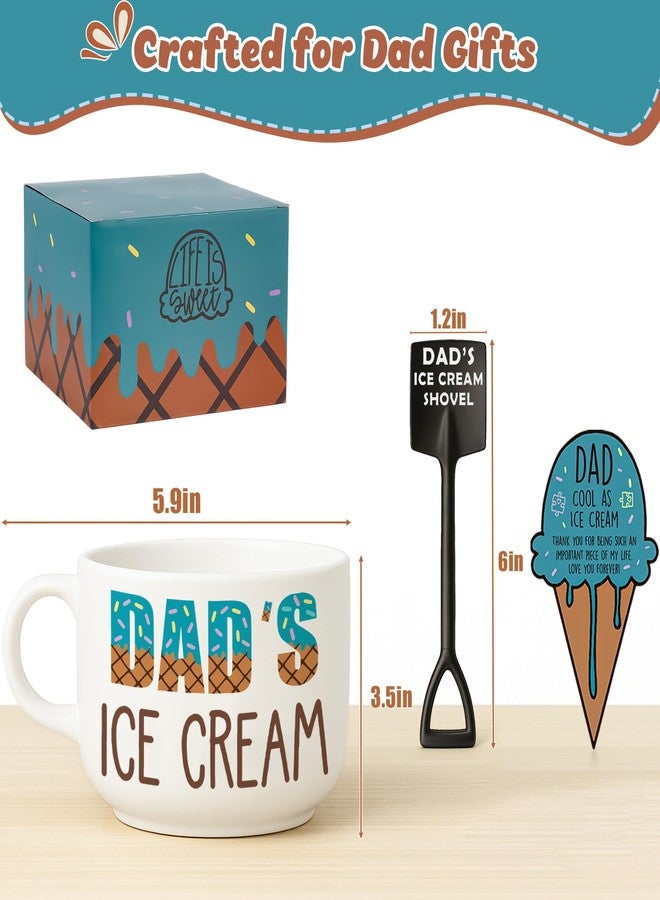 BackURyear Funny Fathers Day Dad Gifts from Daughter Son, Novelty Birthday Dads Gift for Daddy Dada Father StepDads, Cool First Time New Dad gifts from Wife, Dad's Ice Cream Bowl Presents Set - Image 2