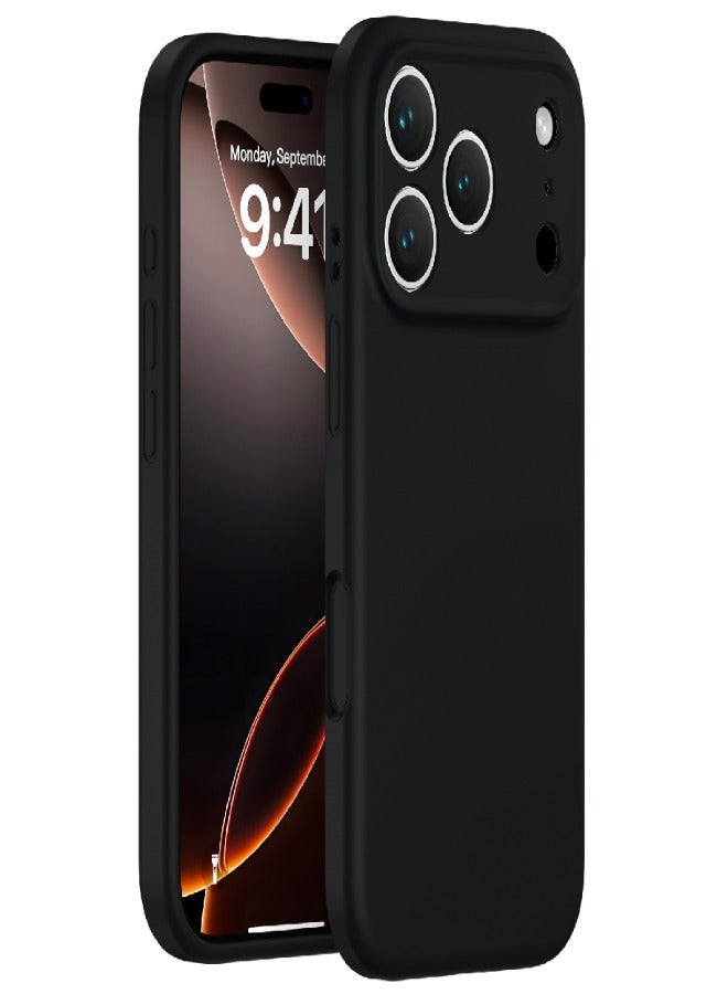 AROAQ iPhone 17 Pro Max Case – Precision Fit Liquid Silicone + PC Protective Cover with Microfiber Lining, Shockproof & Slim , Black - Image 1