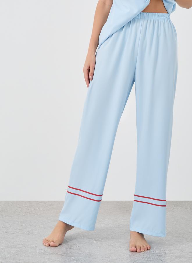 Take Two Solid Buttoned Short Sleeve Shirt and Pyjama Set - Image 4