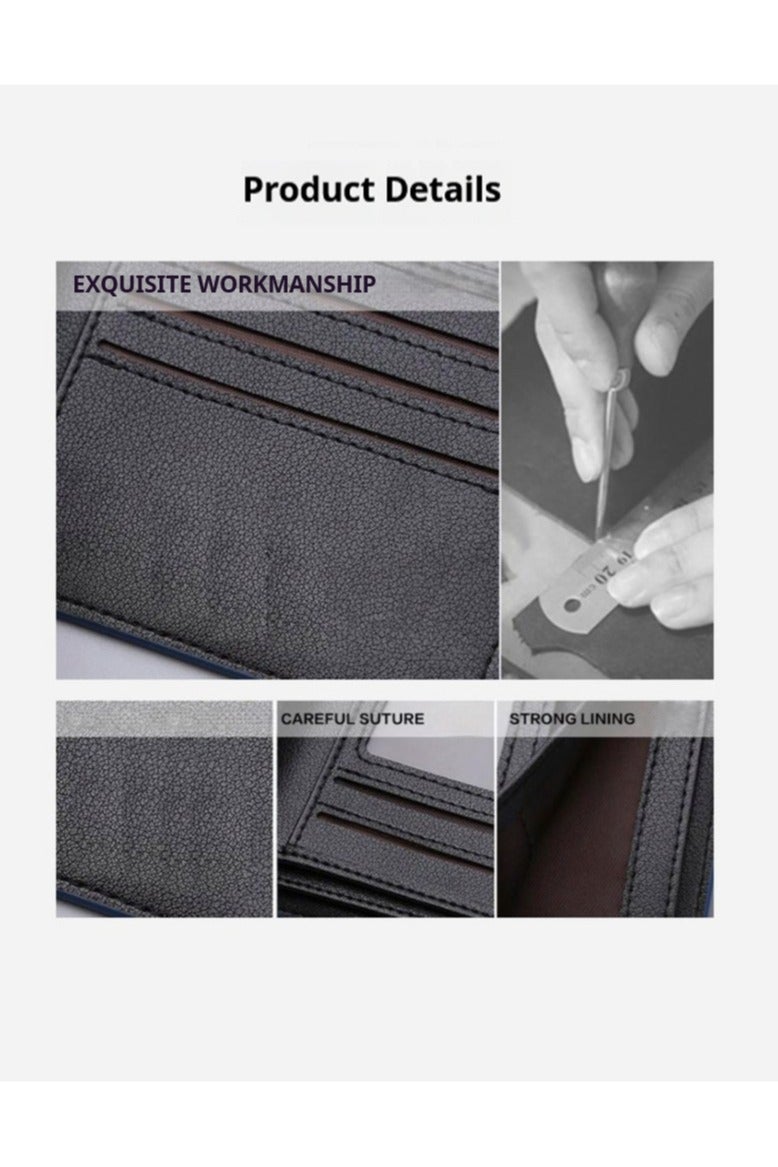 Curewe Kerien Wallet for Mens, Slim Bifold Pocket Wallet with ID Window ,Black 11.5 x 9.5 x 1cm - Image 2