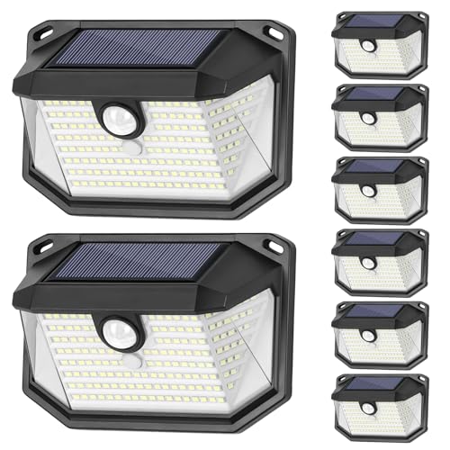 Brightever Solar Outdoor Lights, 8-Pack Super Bright 178 LEDs Motion Sensor Wall Light with 270° Wide Angle & 3 Modes, Waterproof Solar Powered Security Light for Patio Garden Garage Front Door - Image 1