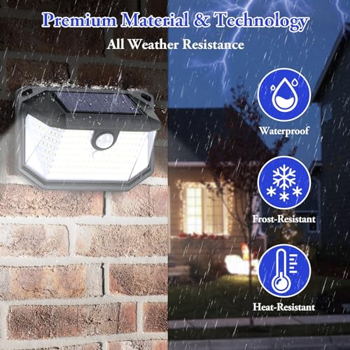 Brightever Solar Outdoor Lights, 8-Pack Super Bright 178 LEDs Motion Sensor Wall Light with 270° Wide Angle & 3 Modes, Waterproof Solar Powered Security Light for Patio Garden Garage Front Door - Image 5