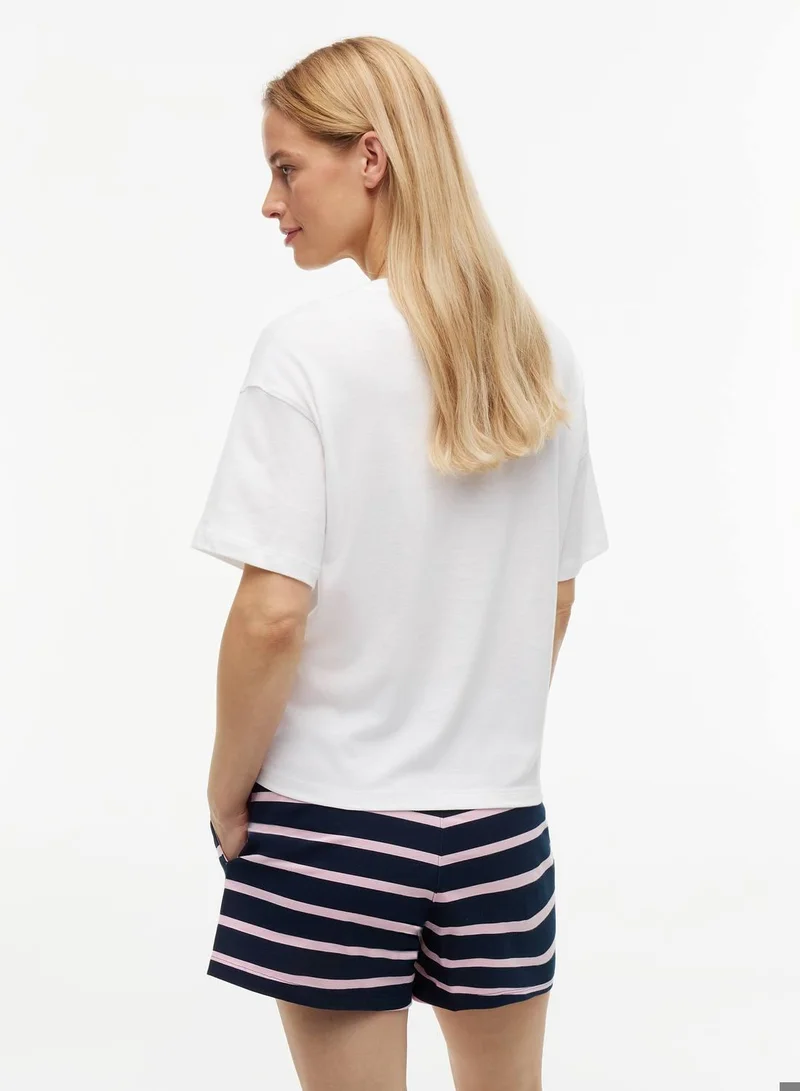 Tommy Hilfiger White Essential Relaxed Pyjama T-Shirt for Women | Best Price UAE