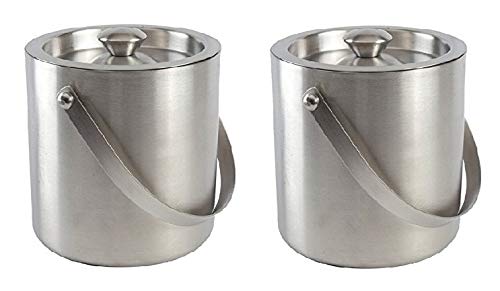 Dynore دلو ثلج مزدوج الجدار من الفولاذ المقاوم للصدأ دينور سعة 1000 مل مجموعة من 2 - Image 1