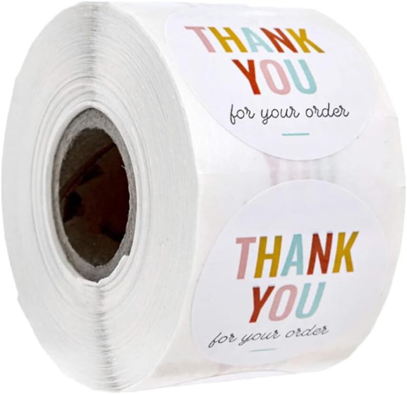 Thank You Stickers 1 Inch 500 Pcs Professional Durable Adhesive Labels for Small Business Packaging - Decorative Sealing Labels for Gift Wrapping Envelope Seals - Image 1