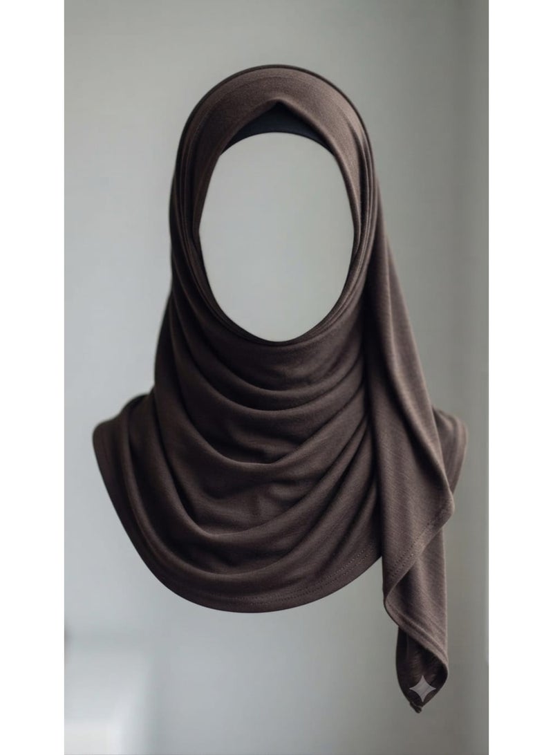 Jersey Hijab Head Scarf - Dark Brown