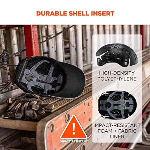 Ergodyne Skullerz 8955 Lightweight Bump Cap, Baseball Hat Style, Breathable Head Protection, Long Brim, Lime - Image 3