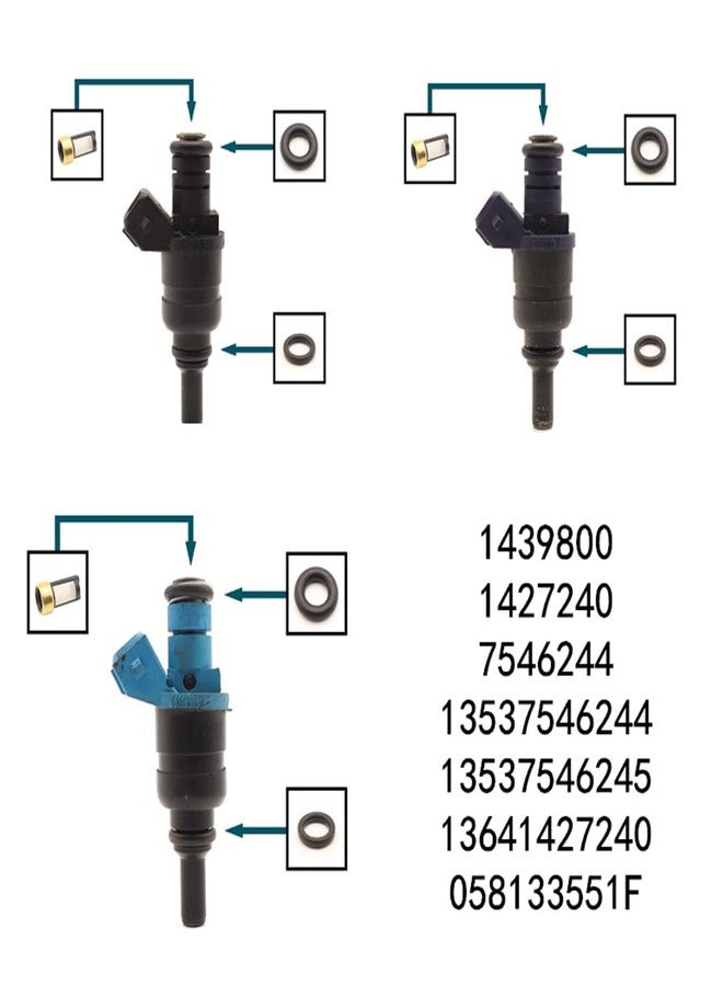 Haneex 6pcs Fuel Injectors Seals Repair O-ring Kit for BMW E36 E39 E46 3 5 7 SERIES X3 X5 Z4 3.0 1439800 1427240 058133551F01-06 - Image 2