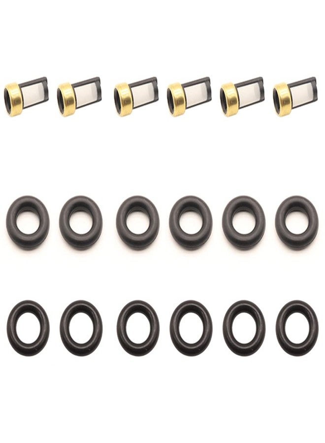 Haneex 6pcs Fuel Injectors Seals Repair O-ring Kit for BMW E36 E39 E46 3 5 7 SERIES X3 X5 Z4 3.0 1439800 1427240 058133551F01-06 - Image 1