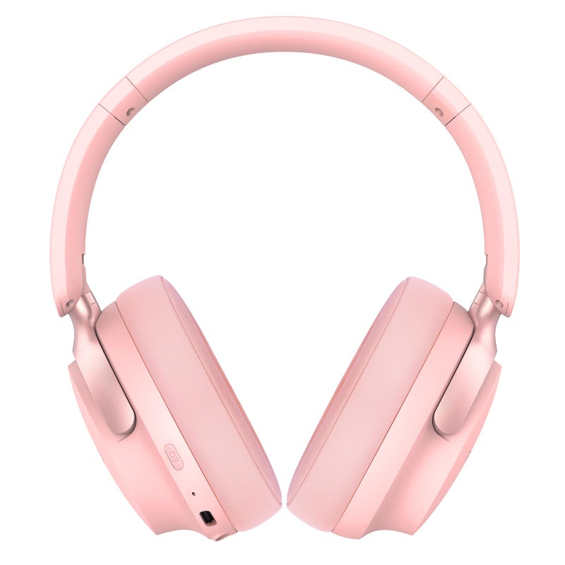 RORSOU B8 Bluetooth Headphones Over Ear, 6 EQ Music Modes and 50H Playtime Deep Bass Wireless Headphones with Mic, Lightweight Folding HiFi Stereo Headset for iPad/Travel/Tablet/PC/Home Pink - Image 2