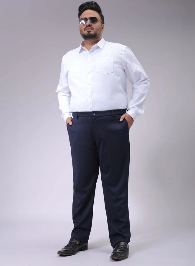 Take Two  Plus Size Men Navy Blue Chino Trousers By Hardsoda for Men | Best Price UAE