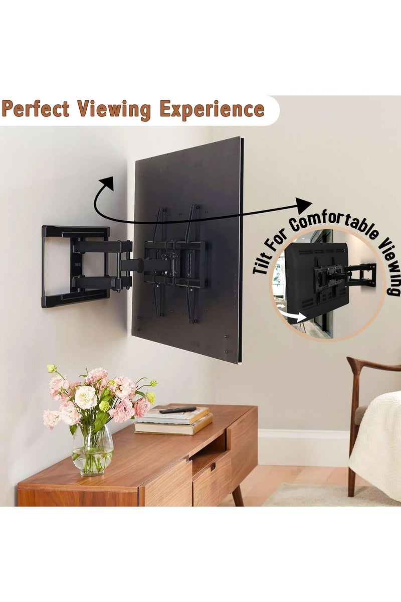RDW MOUNT Full Motion TV Wall Mount Bracket for Most 32-70 inch TVs up to 99 lbs, with Dual Articulating Arms, Swivel, Tilt, Max VESA 400x400mm, TV Mount Fits 12”/16” Wood Studs  - Image 5
