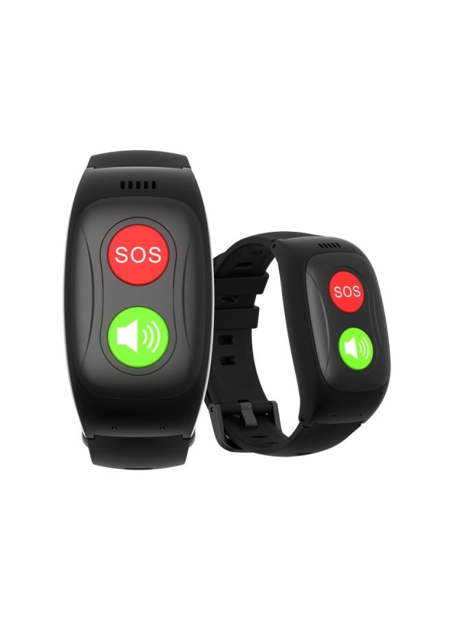 All Netcom Intelligent Aging-proof Positioning Anti-lost Bracelet Outdoor Protection Gifts For Special People-Color:Black  - Image 1