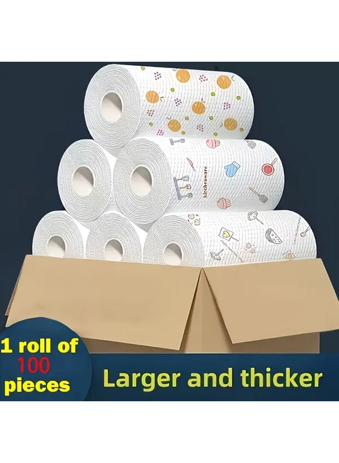 مناشف ورقية مطبخ قابلة لإعادة الاستخدام من الألياف الدقيقة 100 قطعة مع حامل المناشف الورقية - Image 2