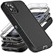 YKHJKLEC for iPhone 11 Pro Max Case Military Grade 3 in 1 Heavy Duty ShockproofDrop ProofDust Proof Case with 2Pcs Tempered Glass Screen Protector BlackGrey - Image 2