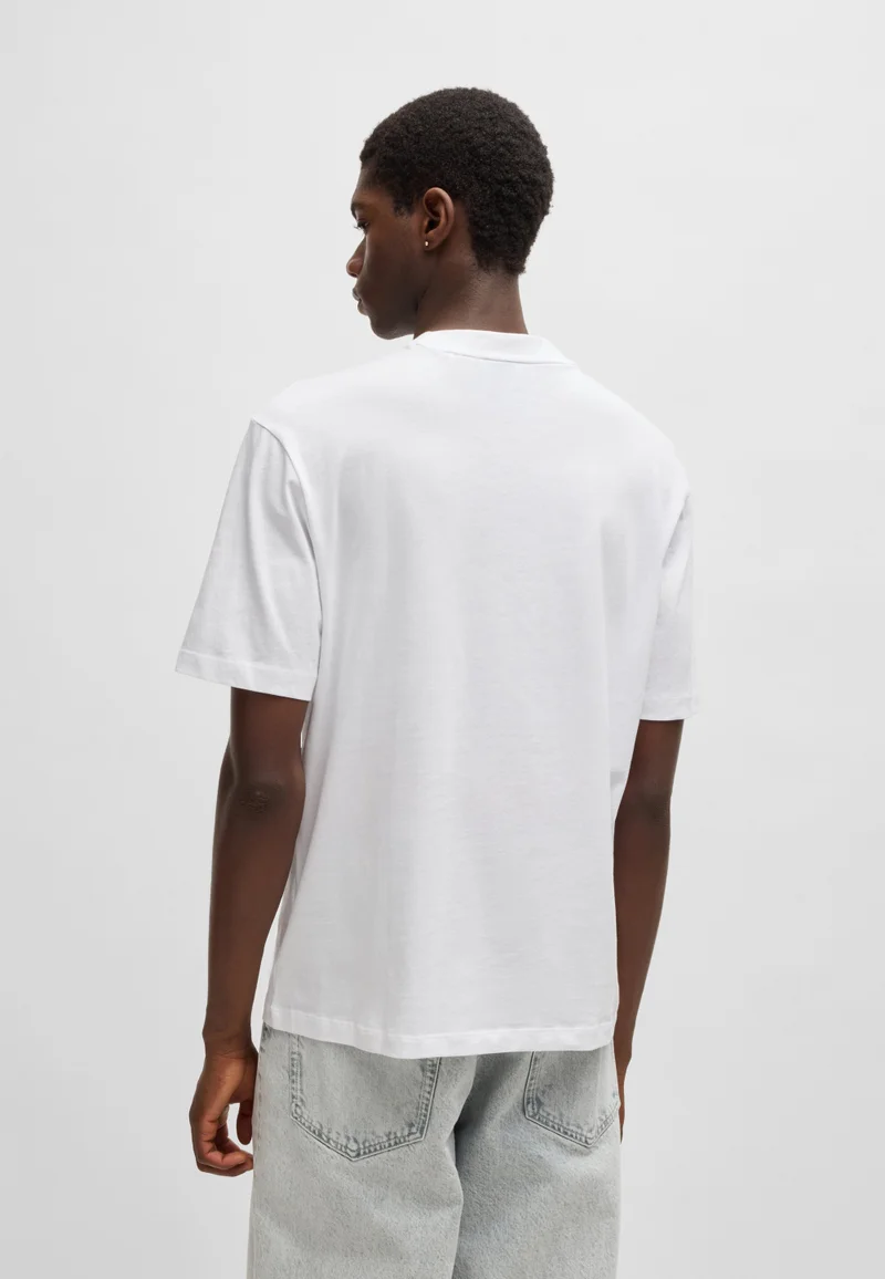 HUGO Cotton-jersey T-shirt with logo artwork
