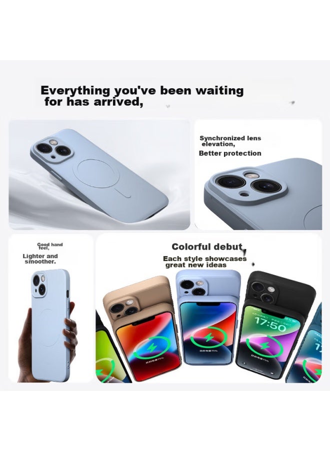 Keklle Iphone 14 Case, Apple 14 Protective Cover, Skin-friendly Liquid Silicone Magnetic Full Camera Protection Soft Case, Midnight Black - Image 2
