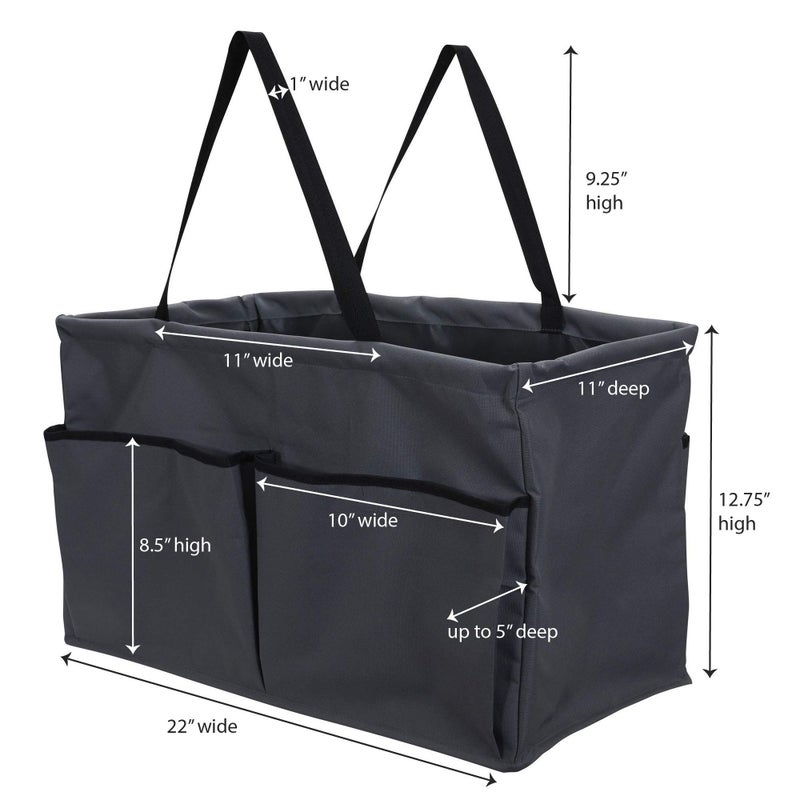 Household Essentials Gray Krush Container All-Purpose Utility Tote with Pockets - Image 2
