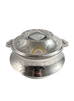 Homemaker Orcus Hotpot 3500ml Capacity - Unique Locking Lid - High Quality Stainless Steel - Gold  Etching & Silver 