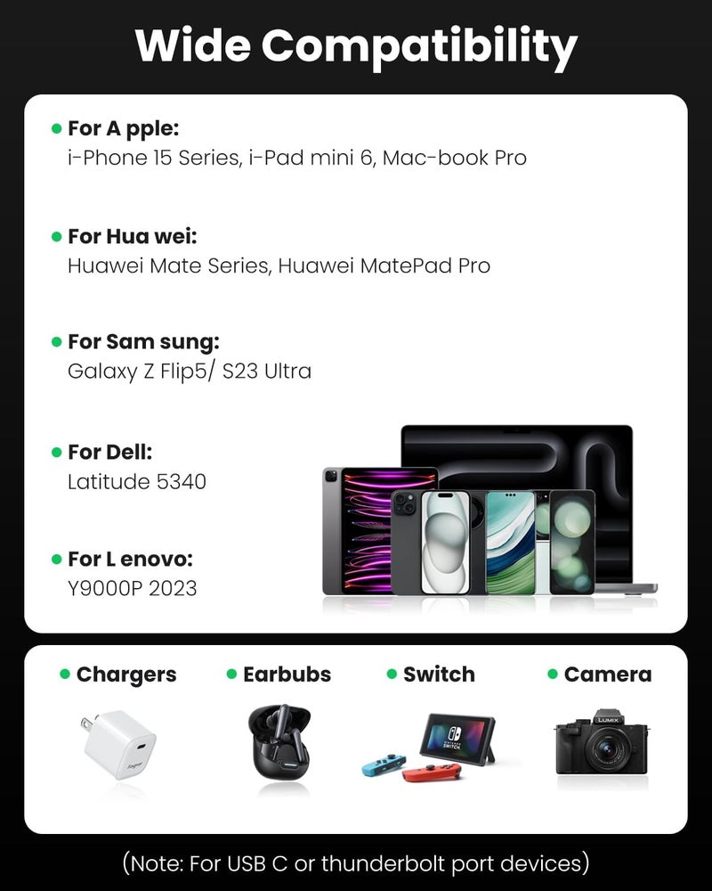 كابل Fasgear 240W USB C إلى USB C بطول 3.3 قدم قابل للسحب شحن سريع 5A سلك Type C لشاحن USB C بقدرة 100 واط [طول قابل للتمدد 4 مرات] متوافق مع آيفون 15 برو ماكس، لينوفو Y7000P، سيرفس برو 9 (أزرق) - Image 5