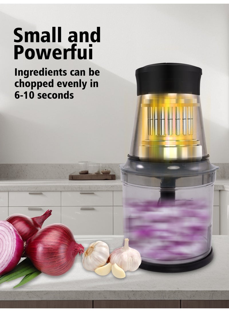 LAC Multi-Purpose  Chopper & Mincer, 300W,2 Speeds,2 Bowls,Stainless Steel  Blade, Easy to Clean,4 Blades for Baby Food,Meat,Onion,Vegetables,Fruits - Image 4