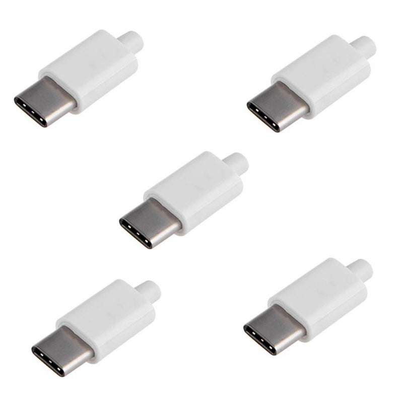 Cablecc 5-Pack USB-C DIY Connectors - 24Pin USB 3.1 Male SMT + 3.5mm SR Housing for DIY Projects - Image 2