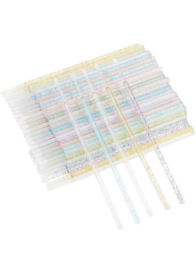 Mekupeu 500 PCS Crystal Disposable Micro Applicators Brush For Eyelash Extension Clean Brush (Mixed 5 color) - Image 1
