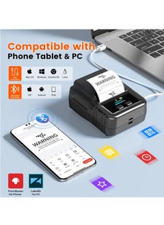 BORTONY Phomemo M120 Label Maker- Barcode Printer Bluetooth Thermal Label Maker Machine 2 Inch 50mm Barcode Label Printer for Retail QR Code Small Business Compatible with Android iOS & PC  - Image 3