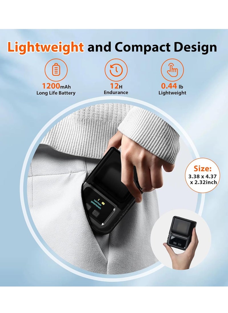 BORTONY - Phomemo M120 Label Maker- Barcode Printer Bluetooth Thermal Label Maker Machine 2 Inch 50mm Barcode Label Printer for Retail QR Code Small Business Compatible with Android iOS & PC - Image 1