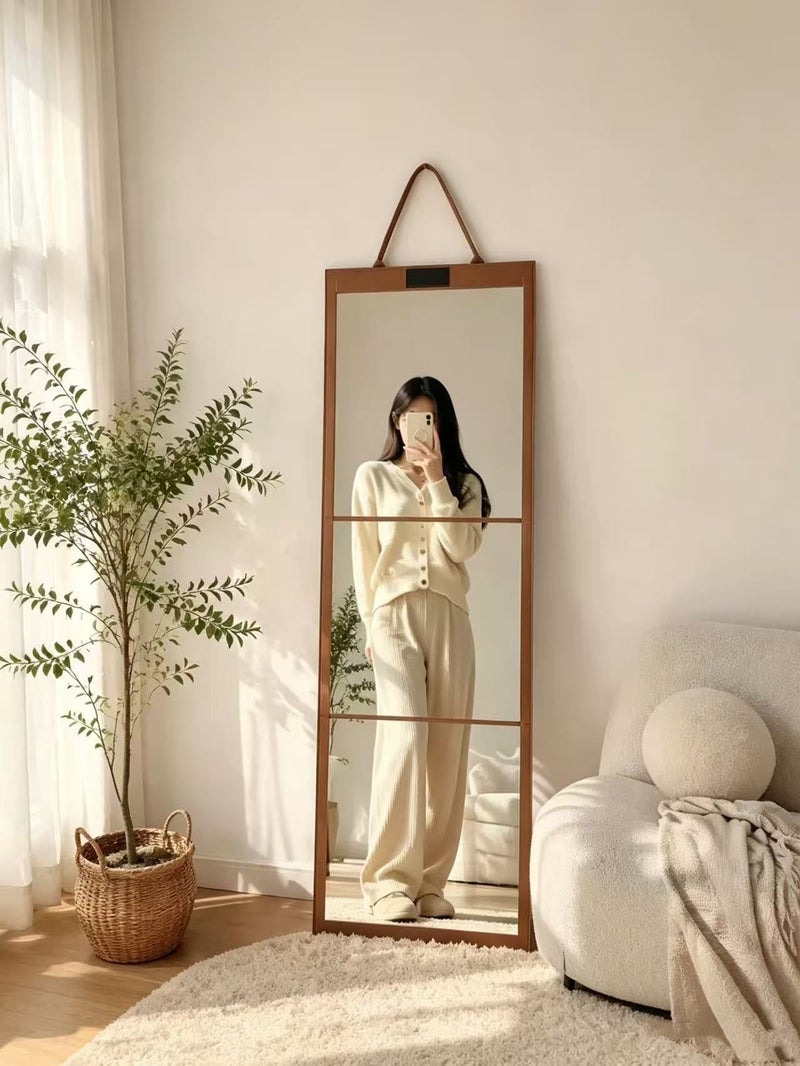 Cheng Bang مرآة كاملة الطول قابلة للطي للملابس والمكياج والطلاب والسكن الجامعي والسفر والتخييم - Image 2