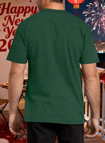 CAZYCHILD Happy New Year Shirt for Men Christmas Shirts Holiday Party Family Tshirt 2026 New Years Day Eve Gift Tops Green - Image 4