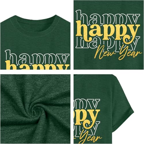 CAZYCHILD Happy New Year Shirt for Men Christmas Shirts Holiday Party Family Tshirt 2026 New Years Day Eve Gift Tops Green - Image 5