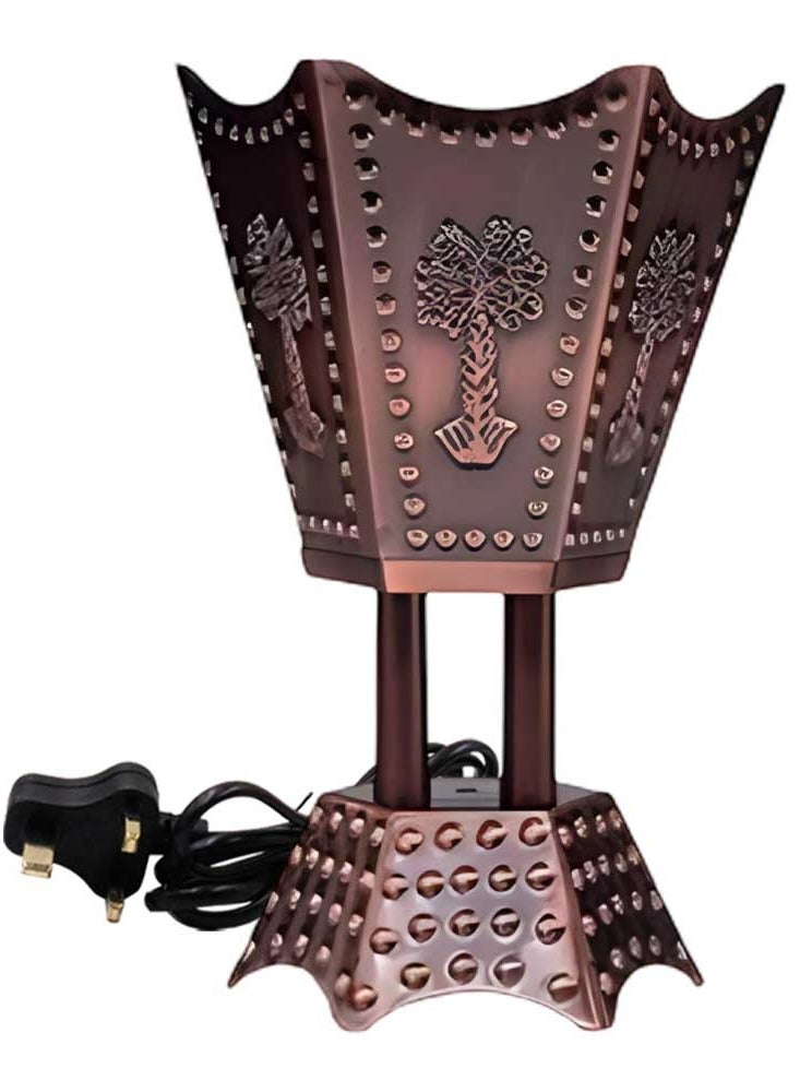 Elegant Electric Incense Oud Burner – Hexagonal Mabkhara with Crystal Accents – Stylish Madkhan for Home, Office & Celebrations