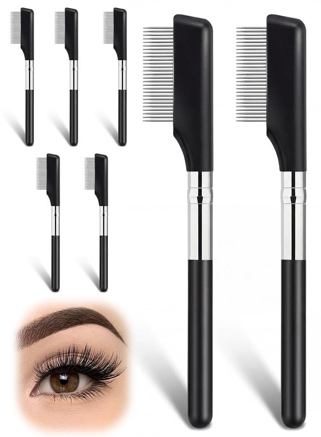 Geyynow 7 PCS Metal Eyelash Comb Separator, Eyebrow & Eye Lash Separator Tool with Metal Teeth for Women - Image 1