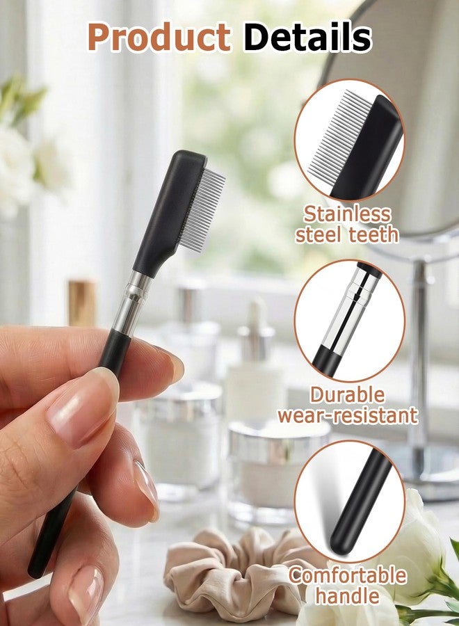 Geyynow 7 PCS Metal Eyelash Comb Separator, Eyebrow & Eye Lash Separator Tool with Metal Teeth for Women - Image 3