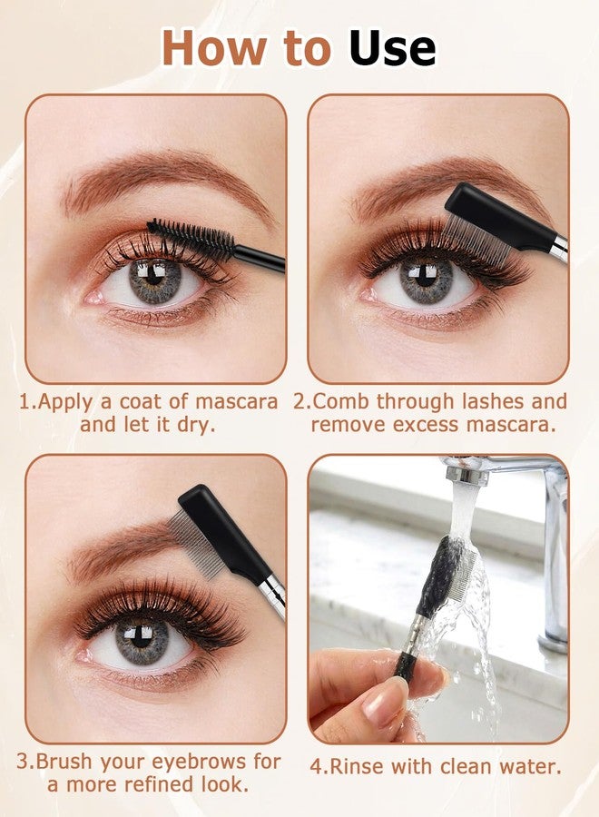 Geyynow 7 PCS Metal Eyelash Comb Separator, Eyebrow & Eye Lash Separator Tool with Metal Teeth for Women - Image 4