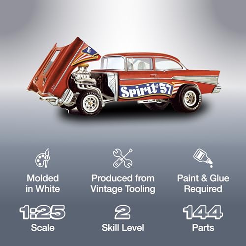 MPC 1957 Chevy Bel Air Spirit of 57 125 Scale Model Kit - Image 5