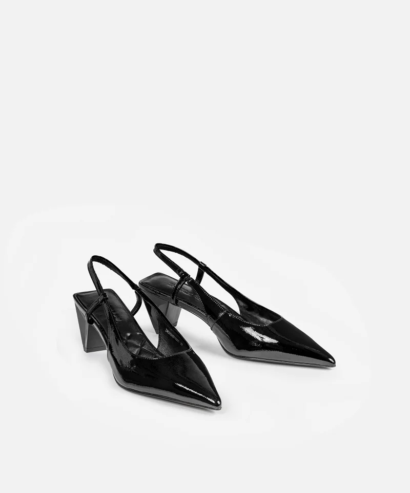 ابيكول أحذية جلدية بكعب هندسي