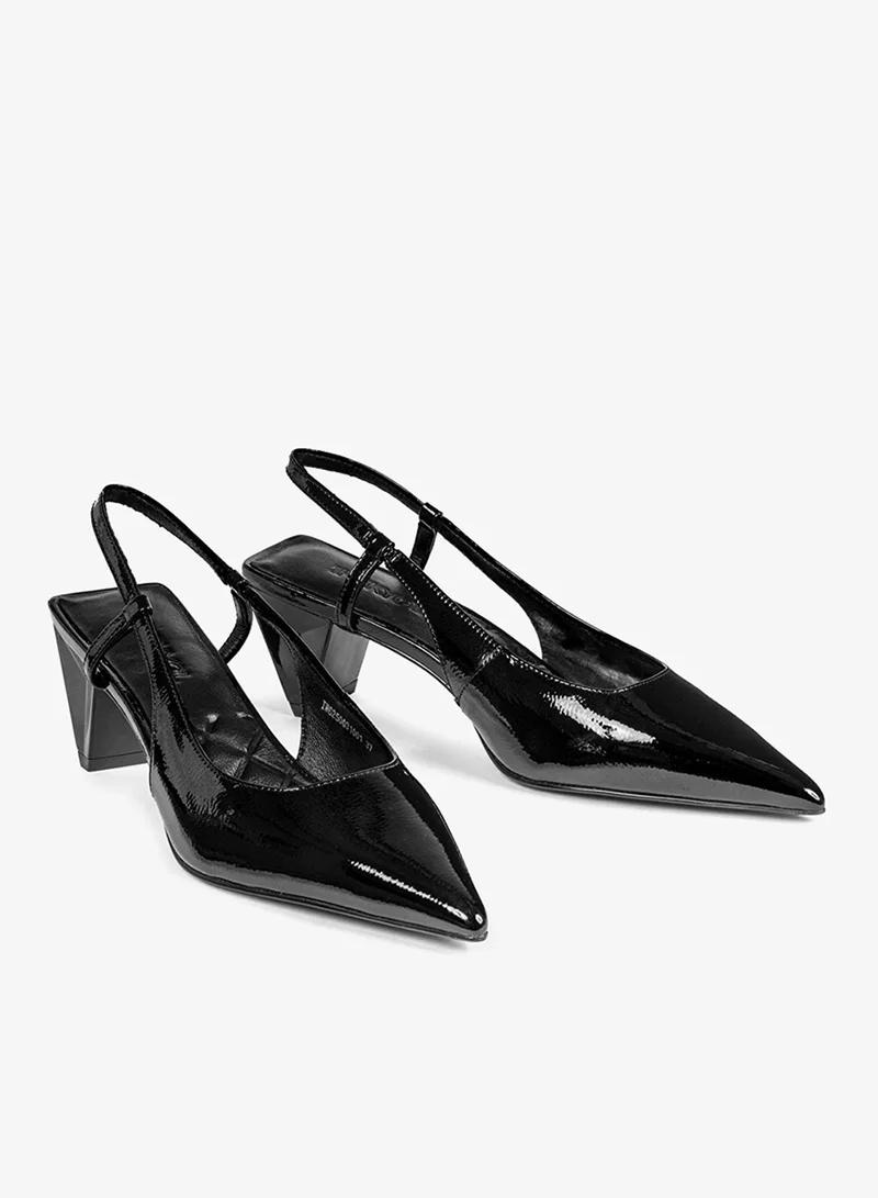 ابيكول أحذية جلدية بكعب هندسي