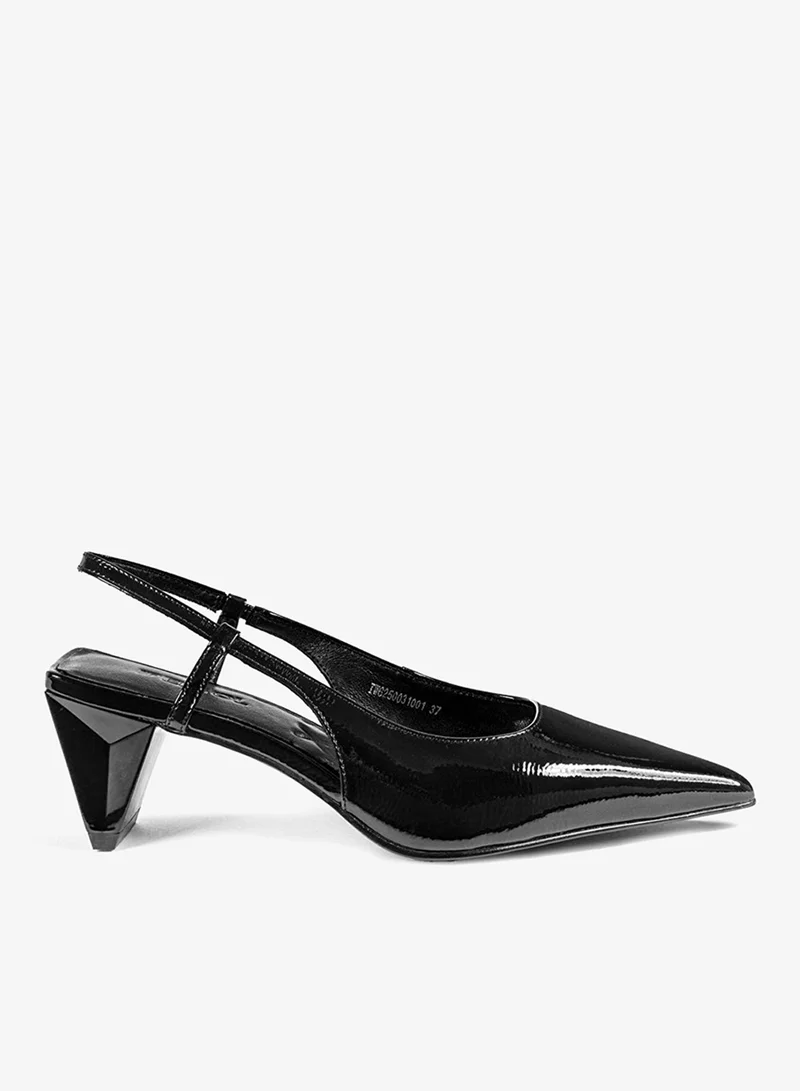 ابيكول أحذية جلدية بكعب هندسي