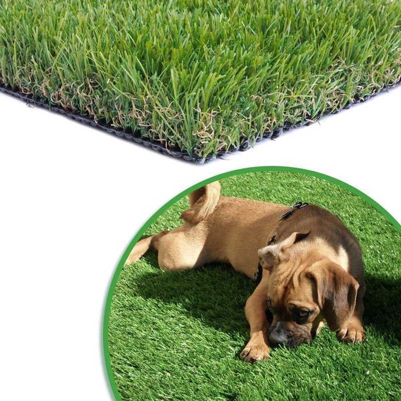 WarmShe WS Artificial Grass Turf 4FTX6FT,1,38inch 4 Tone Realistic Synthetic Thick Fake Faux Grass Rug Astroturf Carpet Landscape for Dogs Indoor Outdoor Garden Lawn Mat, with Drainage Holes - Image 1