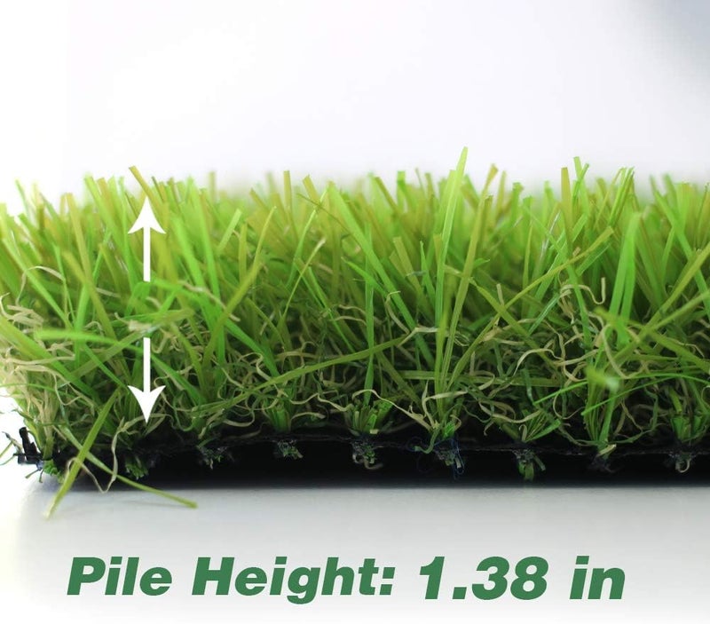 WarmShe WS Artificial Grass Turf 4FTX6FT,1,38inch 4 Tone Realistic Synthetic Thick Fake Faux Grass Rug Astroturf Carpet Landscape for Dogs Indoor Outdoor Garden Lawn Mat, with Drainage Holes - Image 2