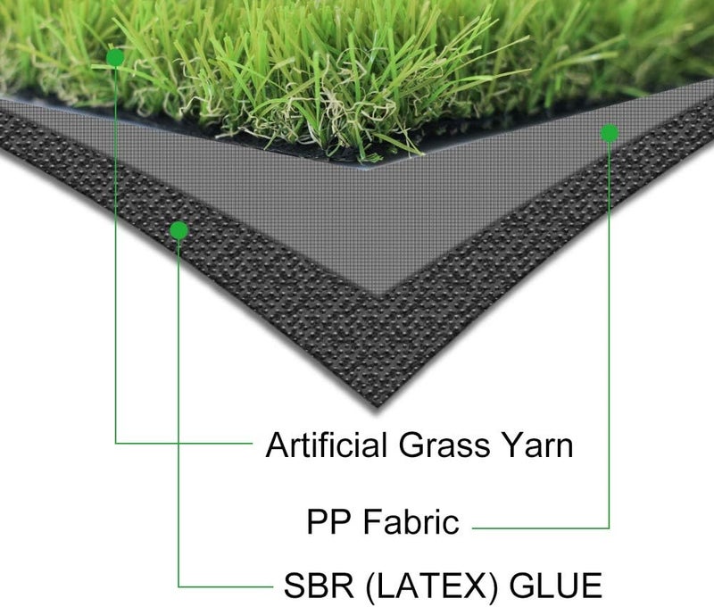 WarmShe WS Artificial Grass Turf 4FTX6FT,1,38inch 4 Tone Realistic Synthetic Thick Fake Faux Grass Rug Astroturf Carpet Landscape for Dogs Indoor Outdoor Garden Lawn Mat, with Drainage Holes - Image 3