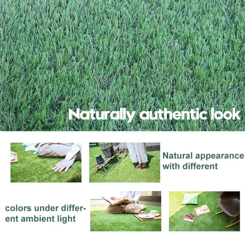 WarmShe WS Artificial Grass Turf 4FTX6FT,1,38inch 4 Tone Realistic Synthetic Thick Fake Faux Grass Rug Astroturf Carpet Landscape for Dogs Indoor Outdoor Garden Lawn Mat, with Drainage Holes - Image 5