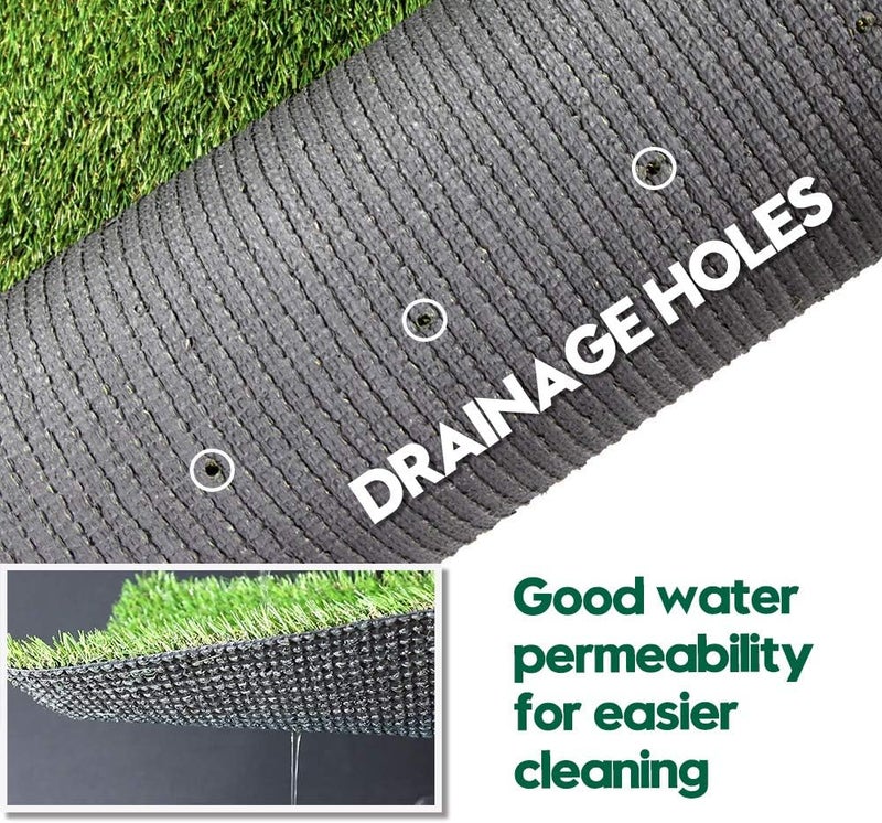 WarmShe WS Artificial Grass Turf 4FTX6FT,1,38inch 4 Tone Realistic Synthetic Thick Fake Faux Grass Rug Astroturf Carpet Landscape for Dogs Indoor Outdoor Garden Lawn Mat, with Drainage Holes - Image 4