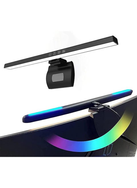 Computer Monitor Light, Monitor Light Bar with RGB Backlight, Eye Caring LED Screen Monitor Light Bar, USB Powered Monitor Lamp with Touch Sensor, No Screen Glare Desk Lamp for Pc, Office, Gaming