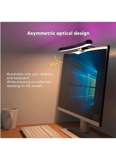 Arabest Computer Monitor Light, Monitor Light Bar with RGB Backlight, Eye Caring LED Screen Monitor Light Bar, USB Powered Monitor Lamp with Touch Sensor, No Screen Glare Desk Lamp for Pc, Office, Gaming  - Image 2