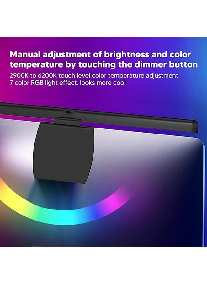 Arabest - Computer Monitor Light, Monitor Light Bar with RGB Backlight, Eye Caring LED Screen Monitor Light Bar, USB Powered Monitor Lamp with Touch Sensor, No Screen Glare Desk Lamp for Pc, Office, Gaming - Image 1